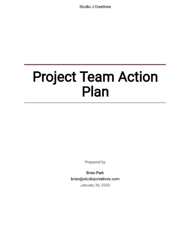free project team action plan template