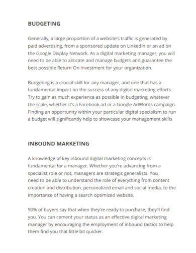 general digital marketing budget