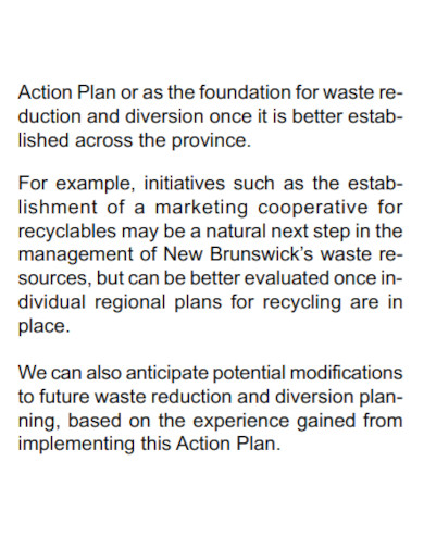 general waste reduction action plan