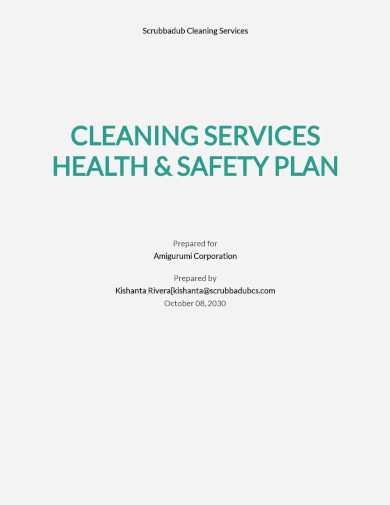 health and safety plan template for cleaning services