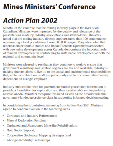 ministers conference action plan