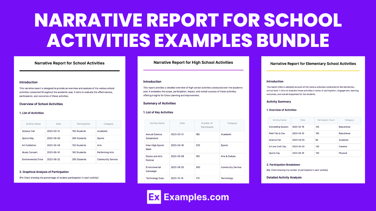 Narrative Report for School Activities Examples Bundles