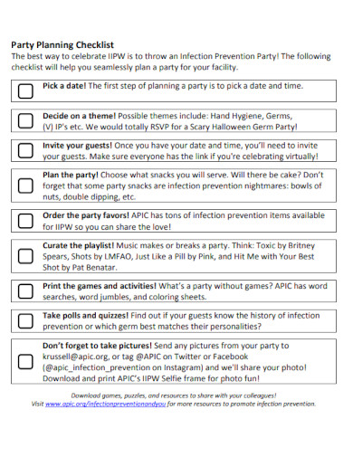 party planning checklist in pdf