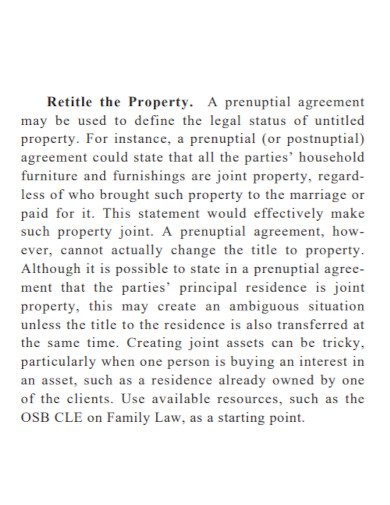 postnuptial property agreement example