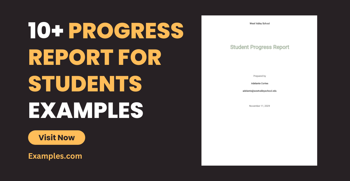 Progress Report for Students Examples