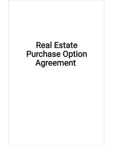 real estate purchase option agreement template