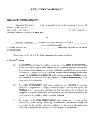 Recruitment Agency Agreement - 5+ Examples, Format, Pdf | Examples