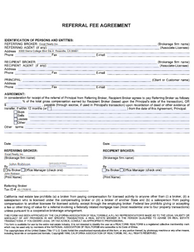referral fee agreement in pdf