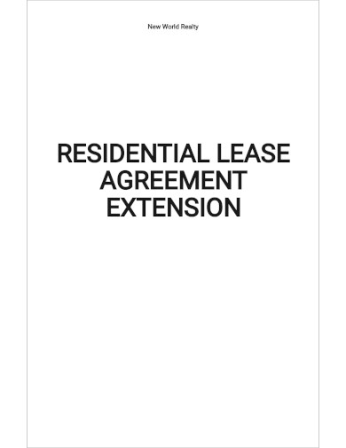 residential lease agreement extension template