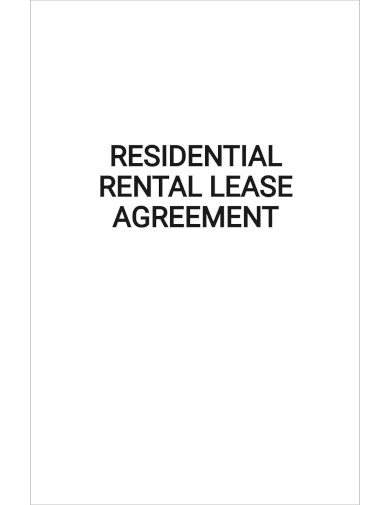residential rental lease agreement template