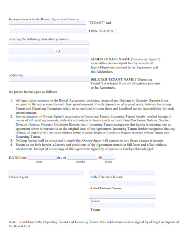 residential room lease agreement example