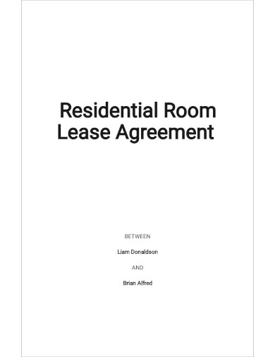 residential room lease agreement template