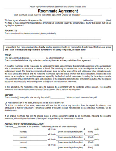 room rental lease agreement in pdf