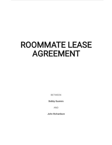 roommate lease agreement template