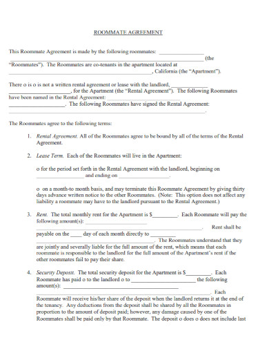 roommate lease agreement in pdf
