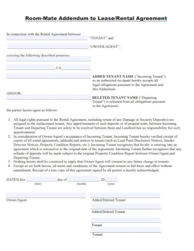 roommate lease and rental agreement