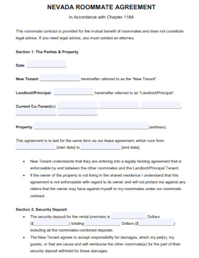 roommate property lease agreement