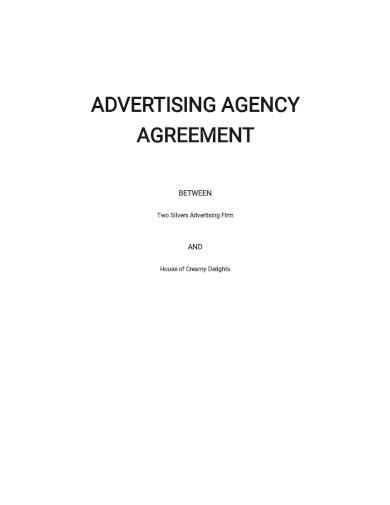 sample advertising agency agreement template