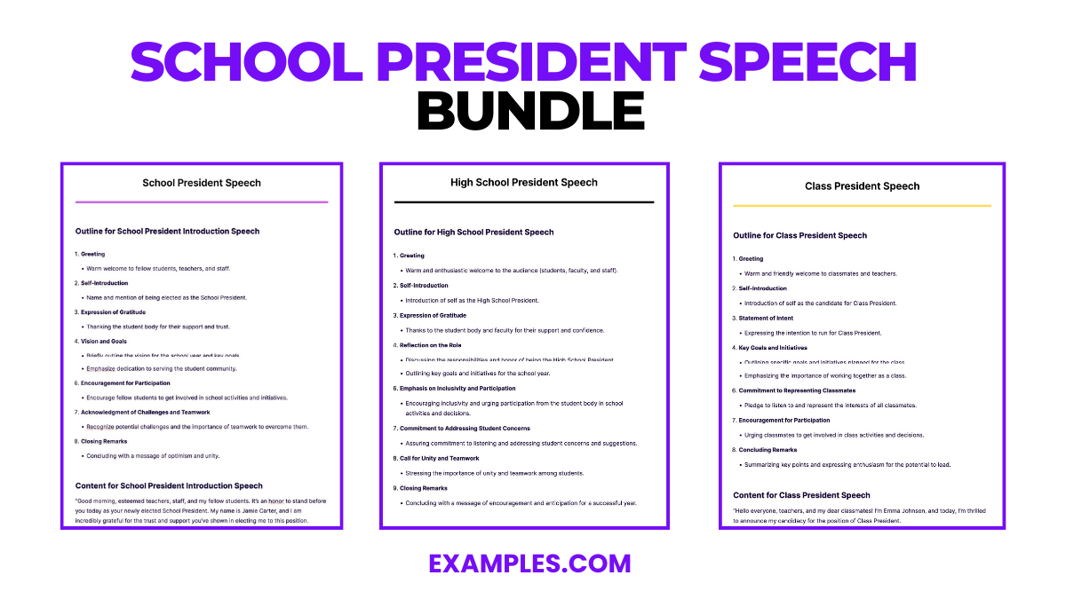 School President Speech Bundle