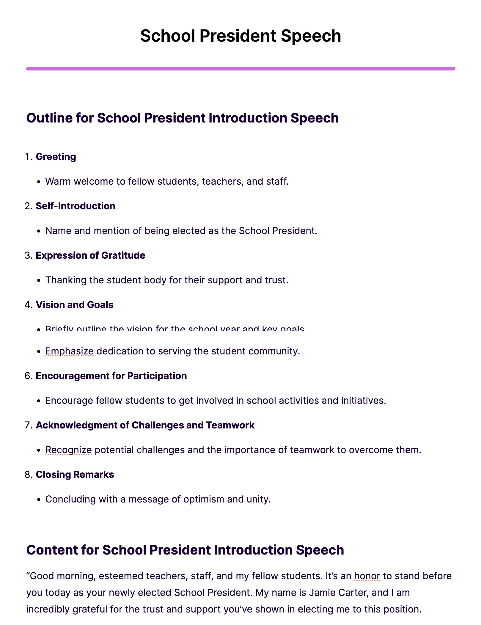 School President Speech