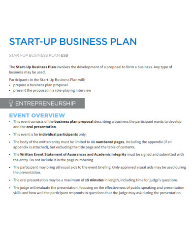 simple business start up project plan