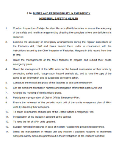 site material safety emergency plan
