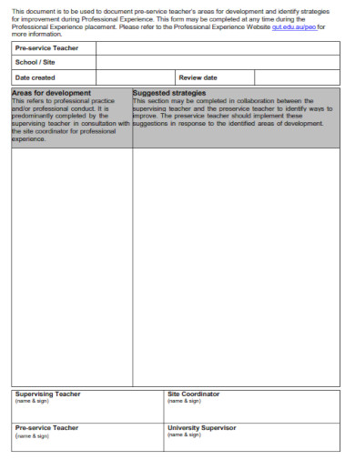 student action plan document