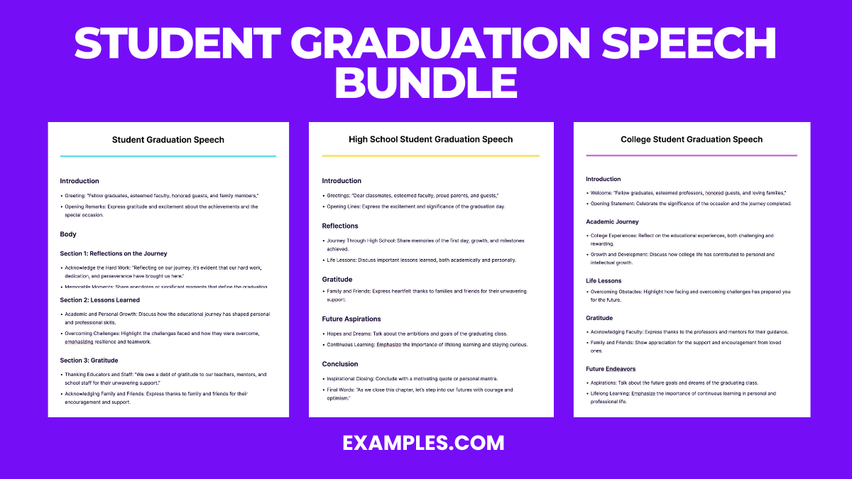 student graduation speech bundle