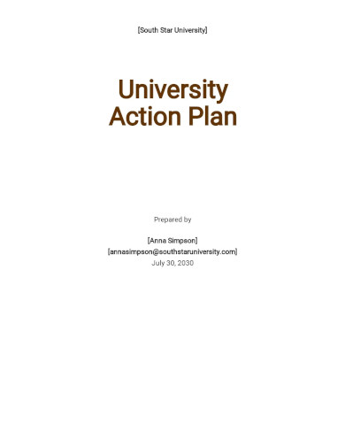 university action plan template