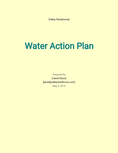 water action plan template