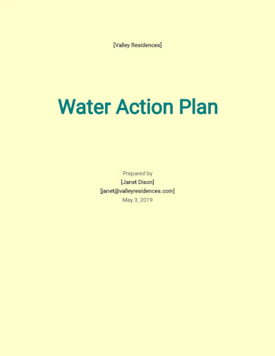 Water Action Plan Template