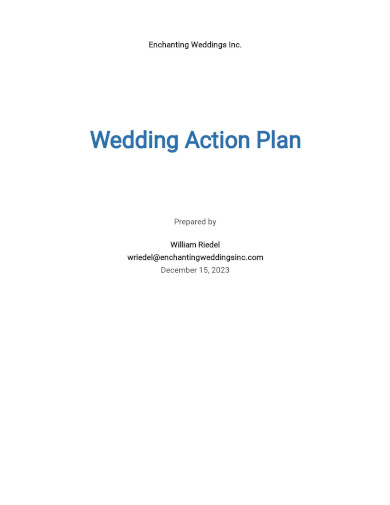 Wedding Action Plan Template