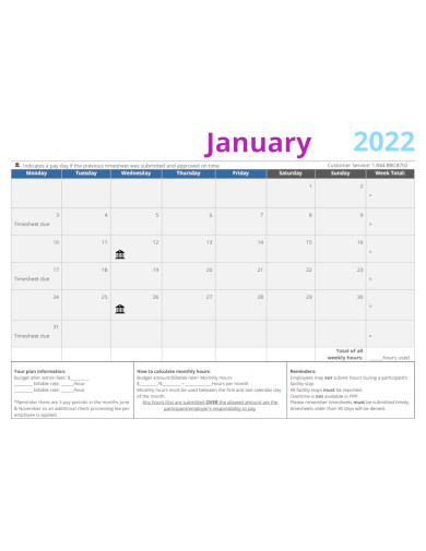 weekly budget calendar in pdf