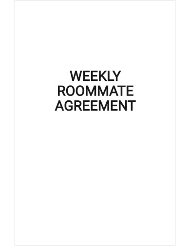 weekly roommate agreement template