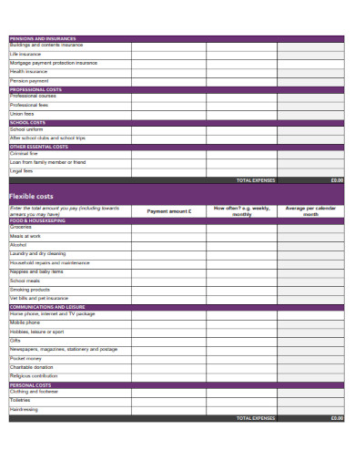 Weekly and Monthly Budget Calendar