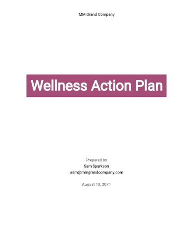 wellness action plan template