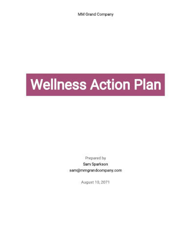 Wellness Action Plan Template