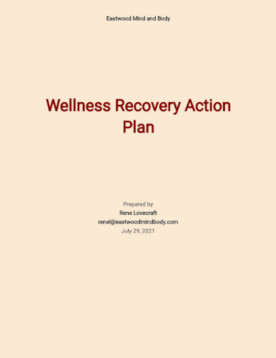 wellness recovery action plan template