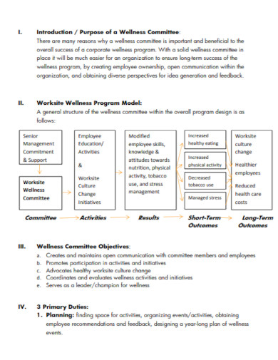 Worksite Wellness Program Plan