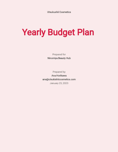 yearly budget plan template