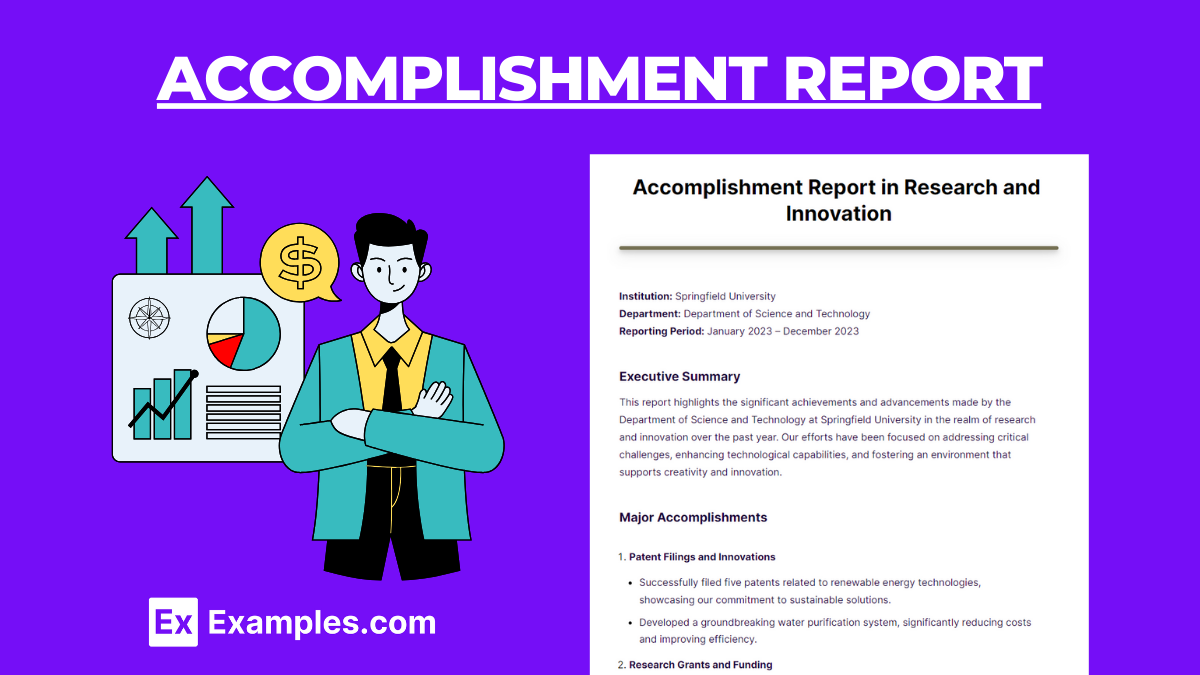 cover letter for accomplishment report