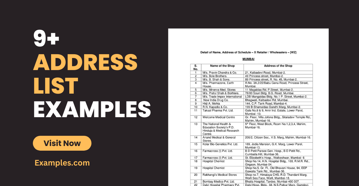 Address List Examples