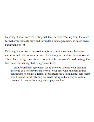 basic informal debt agreement