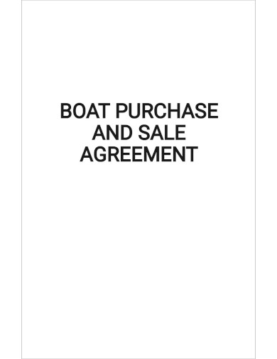 boat purchase and sale agreement template