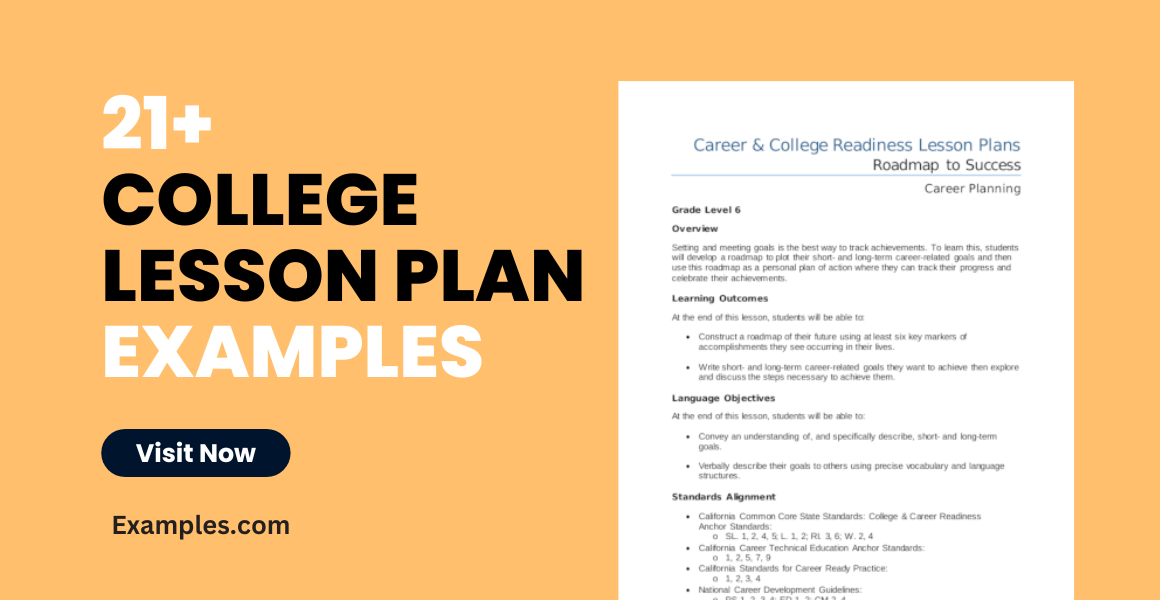 College Lesson Plan Examples