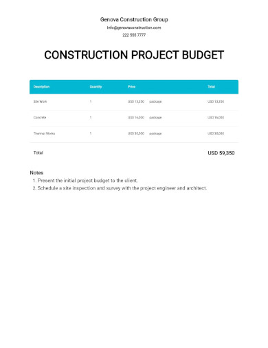 construction project budget tracking template