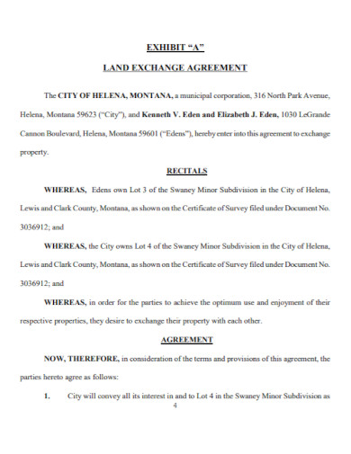 draft land exchange agreement