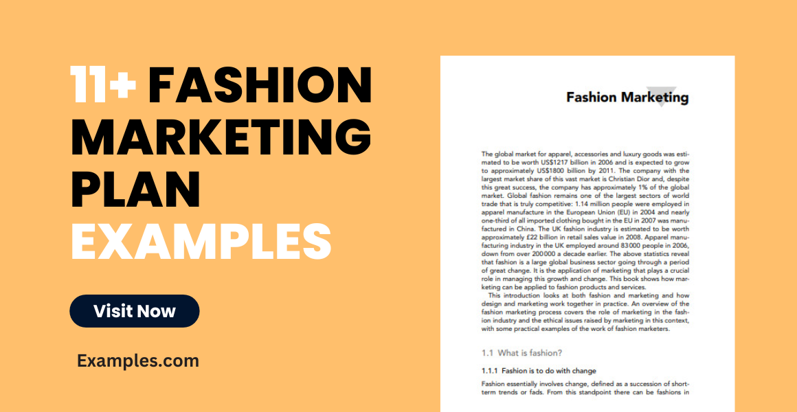 Fashion Marketing Plan Examples