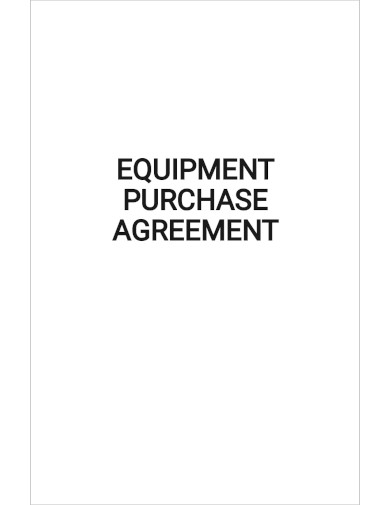 free simple equipment purchase agreement template