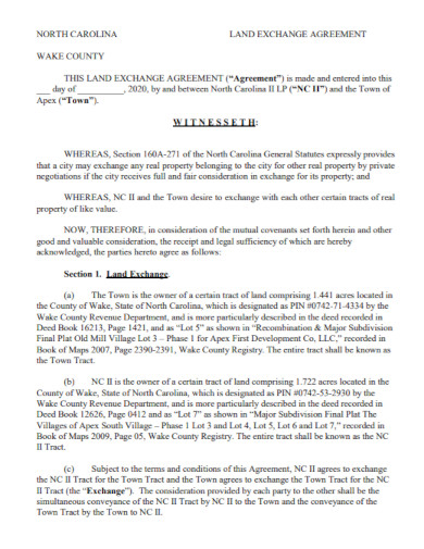 land exchange agreement in pdf